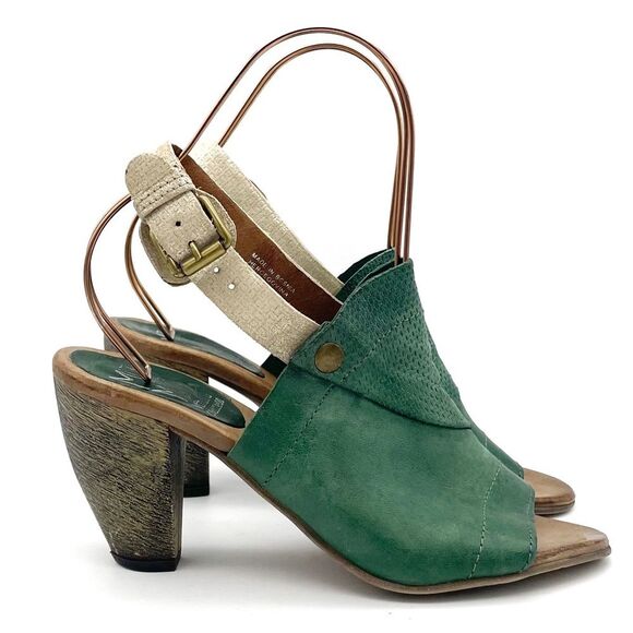 Miz Mooz Millicent Emerald Green Leather Slingback Sandals Size EU 41 US 9.5-10 - Picture 3 of 16